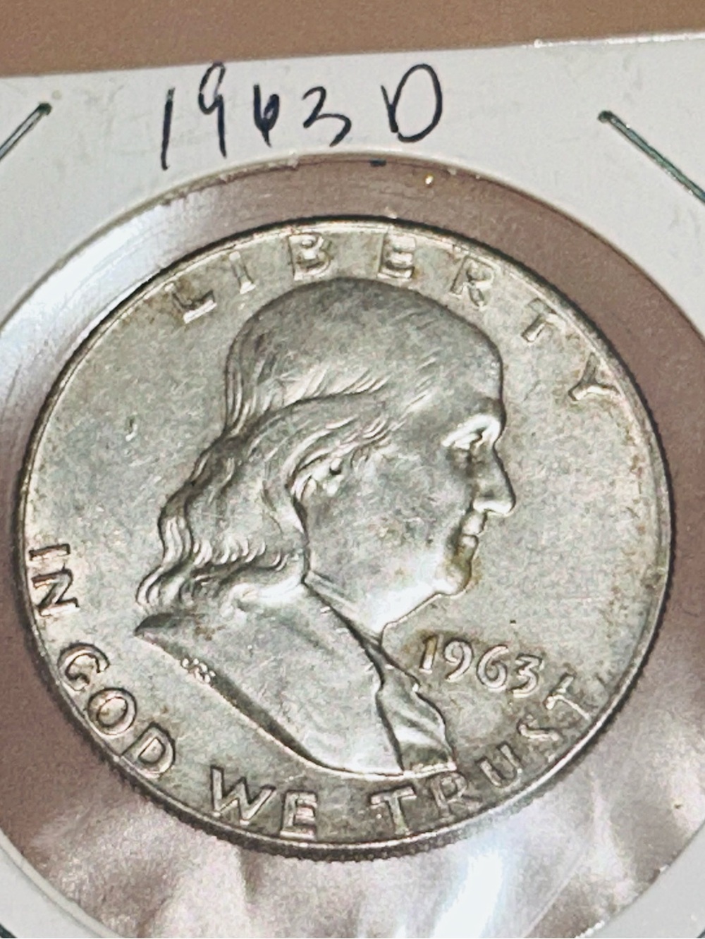 1963-D Franklin Half Dollar Silver Coin - Liberty In God We Trust